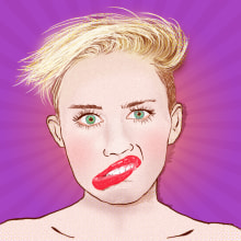 Miley Cyrus. Design, Traditional illustration, and Graphic Design project by Andre Filipe Sousa - 04.24.2016