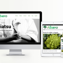 Albaero, web for a complementary therapist. Direção de arte, Br, ing e Identidade, Web Design, e Desenvolvimento Web projeto de Nuño Conde - 11.05.2014
