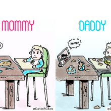 Mommy VS Daddy. Ilustração tradicional projeto de Daniel Dormido Fernández - 17.05.2016
