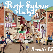 Purple Explosive Jackets. Ilustração tradicional, e Design de personagens projeto de Javier Peciña - 10.02.2016