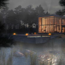 The River House. Design, 3D, Arquitetura, Arquitetura de interiores, e Pós-produção fotográfica projeto de Judith González - 06.04.2015