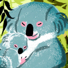 Familia Koala. Traditional illustration, Animation, and Fine Arts project by Áurea López Escudero - 05.31.2016