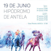 Poster .Carteles Eventos.Carreras de caballos.Hipódromo Antela. Design, e Artes plásticas projeto de Melanie Waidler - 02.06.2016