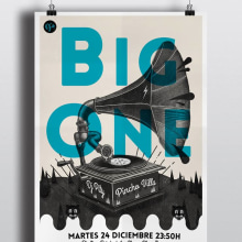 Cartel Big One Dj's. Design, and Traditional illustration project by Sergio Millan - 12.22.2013