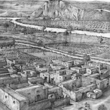 Fase islámica. Lorca. Murcia. Siglo X-XIII d.C. Ilustração tradicional projeto de pablo pineda - 18.06.2016