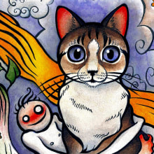 DisneyLanda: El gato. Ilustração tradicional, e Artes plásticas projeto de Daniel Franco Delgado - 22.06.2016