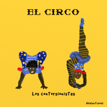 Los Contorsionistas - El Circo. Design, Traditional illustration, and Character Design project by Valentina Urdaneta Urdaneta - 07.08.2016