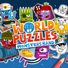 Monsters Band 2 - Mundo de puzzles -. Traditional illustration, Character Design, Game Design, and Multimedia project by Xavi Ramiro - 12.31.2013