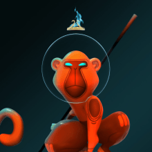 Character design based on illustrations of Bambino Monkey by David Almenara Troyano . Un proyecto de Ilustración y 3D de David Almenara Troyano - 03.08.2016