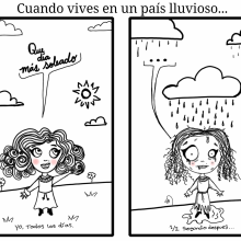 Vivir en un país lluvioso... #araviles. Traditional illustration project by Araviles Araviles - 08.09.2016