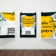 CARTEL 'Sueño de una noche cualquiera'. Un proyecto de Diseño, Ilustración tradicional, Diseño editorial y Diseño gráfico de Begoña Ojeda - 31.10.2014