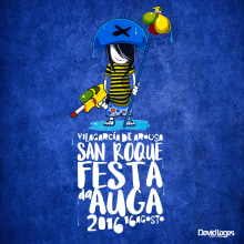 Festa da auga 2016.     Imagen para "Festa da Auga" en Vilagarcía de Arousa - GALICIA . Ilustração tradicional, e Design gráfico projeto de david lages - 15.08.2016