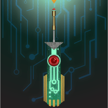 Transistor (SuperGiant Games) · Poster · FanArt. Een project van  Ontwerp, Traditionele illustratie y Grafisch ontwerp van Victor Eduardo Manzanillo Piña - 17.08.2016
