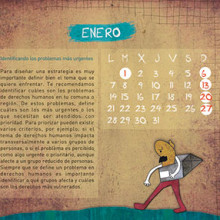 Calendario ilustrado para el INDH de Chile. Design, and Traditional illustration project by carmela usoz otal - 08.20.2016