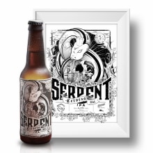 Serpent Beer. Un proyecto de Diseño, Ilustración tradicional y Caligrafía de Pere Rosell Codina - 01.09.2016