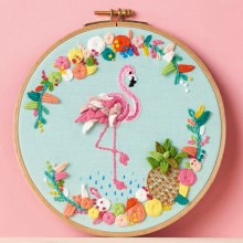 "Tropical Flamingo" Molliemakes. Illustration, Art Direction, Arts, Crafts, Vector Illustration, and Embroider project by Señorita Lylo - 09.01.2016