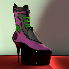 Diseño de Objeto: Bota Futurista. Un proyecto de 3D, Animación, Diseño industrial, Diseño de producto y Diseño de calzado de Ignacio Velasco Marugán - 04.09.2016