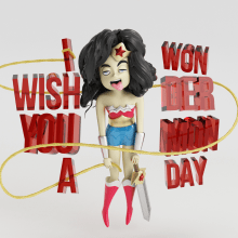 Wonder Monday. Design, Traditional illustration, 3D, Character Design, Graphic Design, T, pograph, and Comic project by Mariano Ruiz - 08.29.2016