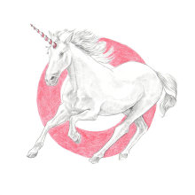 Unicorn. Traditional illustration, and Fine Arts project by Cristina Iglesias - 09.06.2016