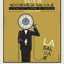 Cartel para la fiesta de Nochevieja de "La Salvaje". Design projeto de Miriam Díaz Méndez - 30.12.2015