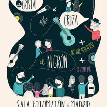 Cartel "La Radio de Cristal cruza el negrón". Design projeto de Miriam Díaz Méndez - 28.11.2014