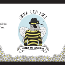 Diseño etiqueta Sidra con Miel "Viuda de Angelón". Design project by Miriam Díaz Méndez - 07.24.2016
