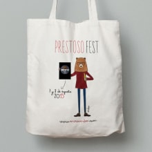 Ilustración para tote bag Festival de música Prestoso Fest (Asturias). Un proyecto de Ilustración tradicional de Miriam Díaz Méndez - 06.08.2015