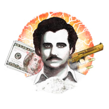 Pablo Escobar: Retrato ilustrado con Photoshop. Ilustração tradicional projeto de Oscar Haro Lopez - 18.09.2016