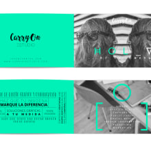 Díptico y banner CarryOn Estudio. Un proyecto de Diseño, Br, ing e Identidad y Diseño Web de Cristina Carrión Nogal - 19.05.2016