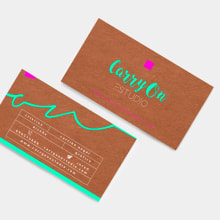 Tarjetas  proyecto CarryOn estudio. Un proyecto de Br, ing e Identidad, Diseño editorial y Diseño gráfico de Cristina Carrión Nogal - 09.05.2016