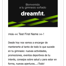 Diseño Campaña Móvil DreamFit - Email Marketing. Un projet de Marketing de Néstor Tejero Bermejo - 20.09.2016