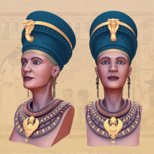 Nefertiti. Traditional illustration, 3D, Art Direction, Character Design, and Fine Arts project by Dídac Soto Valdés - 08.29.2016