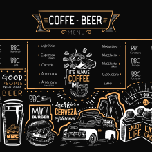 Coffe&Beer . Un proyecto de Diseño, Ilustración tradicional, Gestión del diseño, Bellas Artes, Diseño gráfico, Diseño de la información y Tipografía de Maria de Vinaròs - 27.09.2016