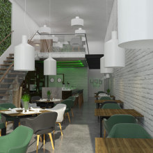 Proyecto 496 Sevilla - Café Bar. Arquitetura de interiores projeto de Javier Calvente - 09.10.2016