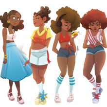 Funky Girls!. Ilustração tradicional projeto de Núria Aparicio Marcos - 10.10.2016
