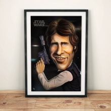 Caricatura Han Solo / STAR WARS. Traditional illustration project by Isabel Heredia - 06.12.2016