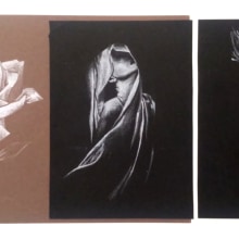 Lápiz Creta blanco sobre fondo oscuro. Un proyecto de Ilustración tradicional y Bellas Artes de Elvira Miguel Domínguez - 18.10.2016