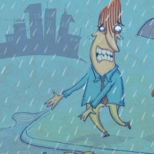 Gentleman under the rain.. Un proyecto de Ilustración de pablo matera - 30.08.2016