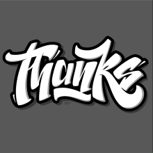 "Thanks" lettering. Um projeto de Design gráfico, Tipografia e Caligrafia de Alberto Leonardo - 24.10.2016