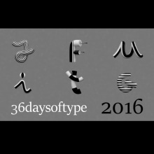 36 Days Of Type 2016 Black and White. Design, 3D, e Tipografia projeto de Rebeca G. A - 12.06.2016