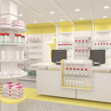 Proyecto de renovación de farmacia en Madrid. Un proyecto de Diseño, 3D, Arquitectura, Br, ing e Identidad, Arquitectura interior, Diseño de interiores e Infografía de Javier Anuncibay Hernaz - 03.05.2016