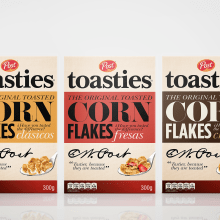 Post Toasties - cereales. Un proyecto de Packaging y Tipografía de Vania Nedkova - 02.12.2014