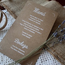WEDDING MENU. Design, Photograph, Graphic Design, and Screen Printing project by Anna Garcia Montolio - 11.26.2016