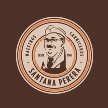 Ilustración, logo de Santana Perera. Traditional illustration, and Character Design project by Capi Cabrera - 11.07.2016