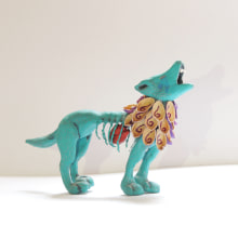 "El Rey Desterrado" Art Toy que representa al último lobo mexicano. Design, Artesanato, e Design de brinquedos projeto de Eliza Escalante - 08.11.2014