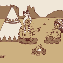 Haciendo el indio. Un proyecto de Ilustración tradicional de Jose Martínez - 12.11.2016