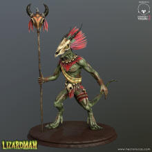 Lizardman. 3D, Animation, Character Design, Game Design, To, and Design project by Hector Lucas - 01.30.2016