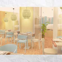 Restaurante Tivoli . Un proyecto de 3D, Arquitectura interior, Diseño de interiores e Infografía de Araceli Muñoz - 14.11.2016