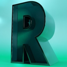 3D R Lettering. Design, 3D, T, and pograph project by Rebeca G. A - 03.14.2016