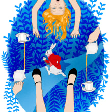 Alice in Wonderland. Traditional illustration project by Ajo Galván - 11.15.2016
